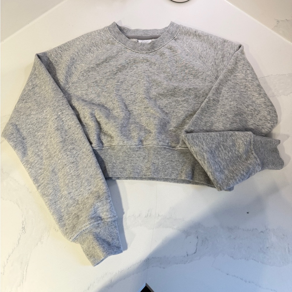 Crop Crewneck Sweatshirt - Gray